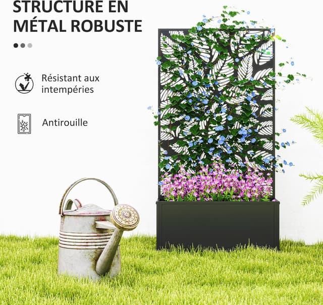 Detalle 1 de Outsunny Jardinière treillis 61x23x113