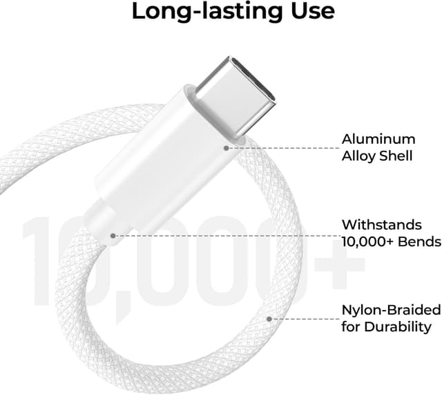 Detalle de USB-C Ladekabel 2 m, 2er Set Nylon