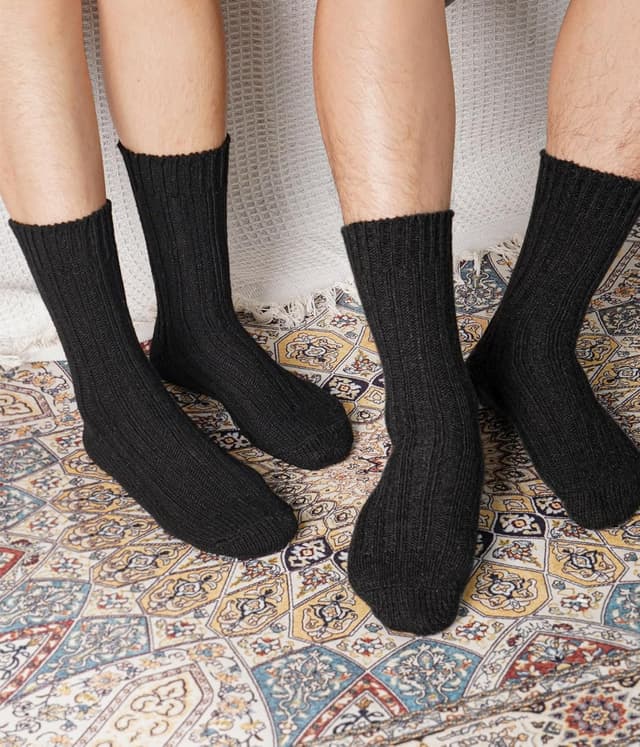 Detalle 2 de FORVEVO Alpaka Socken 4 Paar Wollsocken