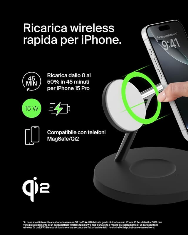 Thumbnail 2 de Belkin BoostCharge 3 in 1 Qi2 Caricatore