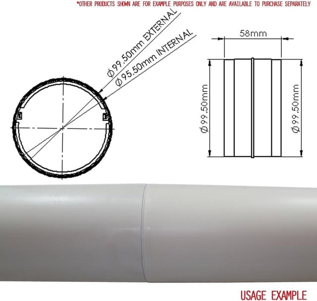 Detalle de 100mm (4 inch) Kair duct connector with backdraught shutter and non-return damper flap