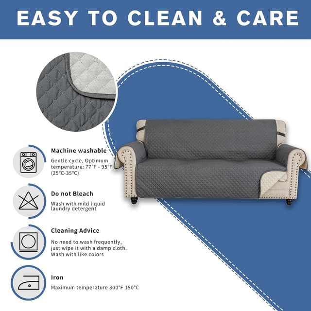 Thumbnail 6 de XINEAGE Copridivano 3 posti impermeabile grigio scuro 🛋