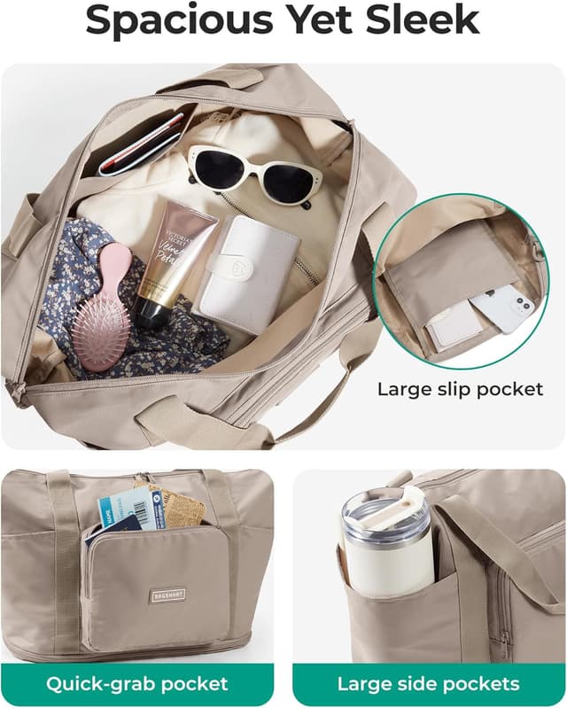 Detalle 2 de BAGSMART faltbare Reisetasche 37 L Schwarz