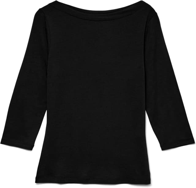 Detalle de VERO MODA maglietta elasticizzata da donna con manica 3/4 e scollo a barca