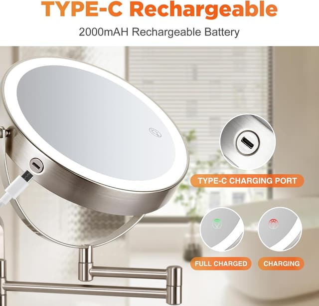 Thumbnail 5 de VORREMIRR 15x 8" Rechargeable Magnifying Mirror 🪞