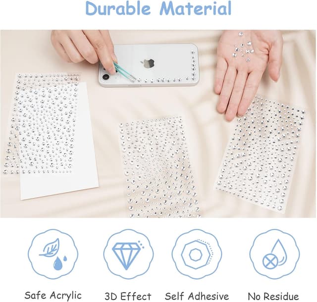 Thumbnail 3 de Vicloon Piedras brillantes autoadhesivas 2600 unidades