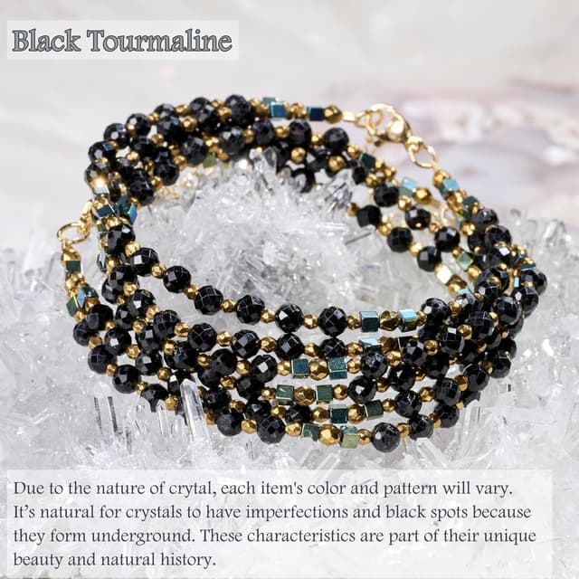 Detalle de Farfume Edelstein Perlen Armband für Frauen mit 4 mm Kristallen & Silber 925 – elastisches Chakra-Armband