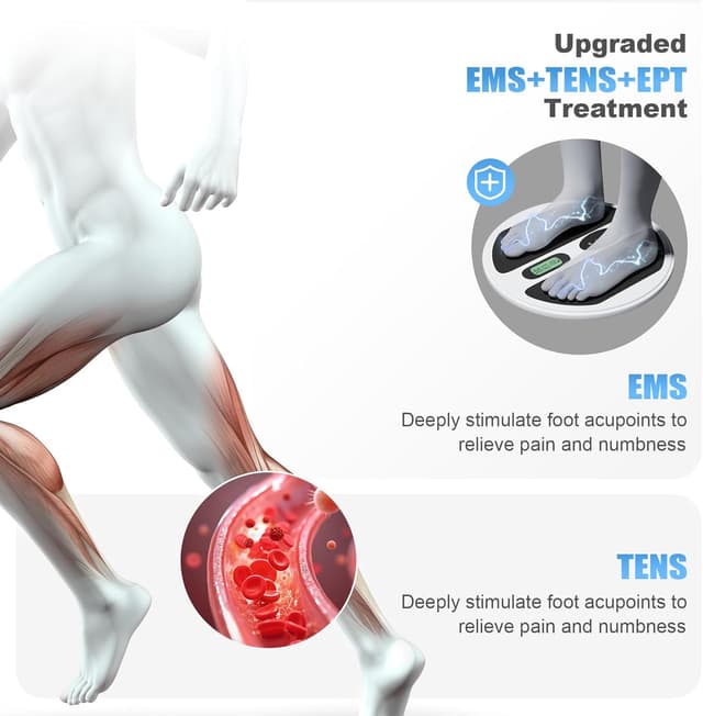 Detalle de COWISH Medic Rechargeable Foot Massager with TENS & EMS for Circulation, Pain Relief and Swelling
