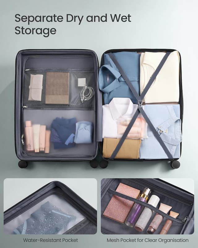 Thumbnail 6 de 28 Inch SONGMICS hard shell suitcase (TSA lock, 4 double spinner wheels, expandable) – Slate Teal RLP003C101