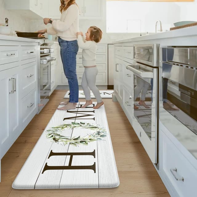 Detalle 2 de KIMODE Farmhouse Kitchen Mat 2-Pack (Anti-Fatigue, Non-Skid, Waterproof)