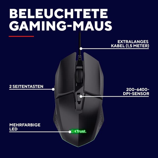 Detalle 2 de GXTrust 1109 Vylax Gaming Maus 200–6400 DPI