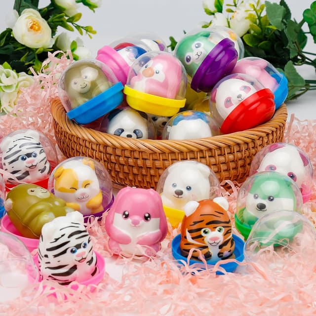 Detalle 2 de 30 Packs Curibble Slow Rising Animals Squishy Toys with Capsules — Party Favors, Classroom Prizes, Stress Relief