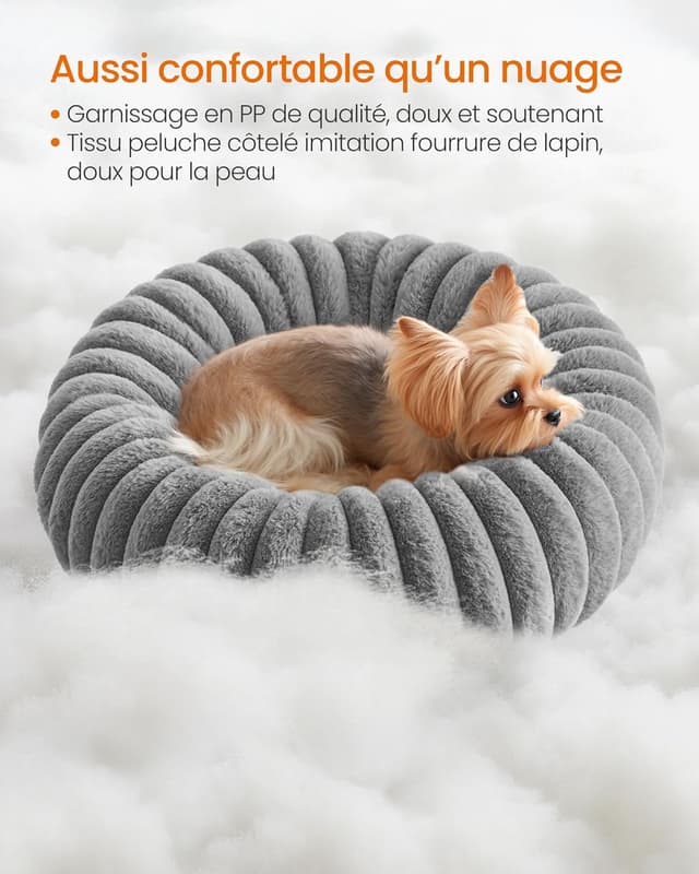 Detalle de Feandrea Panier pour chien et chat petite taille PGW301GD01 (diamètre 50 cm) avec coussin lavable antidérapant