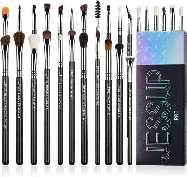 Detalle de Jessup Pinceaux Maquillage Yeux 28 pièces : fards, estompage, eyeliner et sourcils