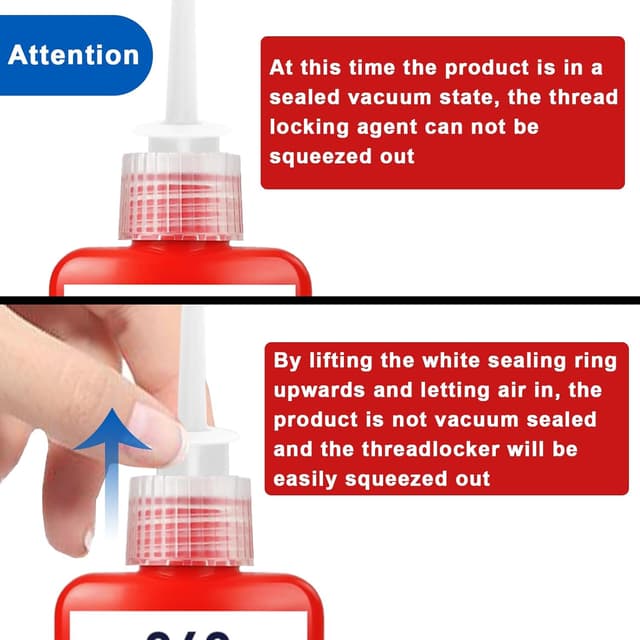 Detalle de EIGTWEN frein filet en 2 x 50 ml : anti-desserrage et anti-corrosion pour écrous et vis