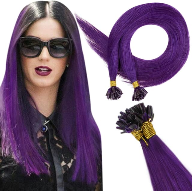 Imagen de RUNATURE Extension Capelli Veri Cheratina Viola 35cm 25 Ciocche en OfertitasTOP