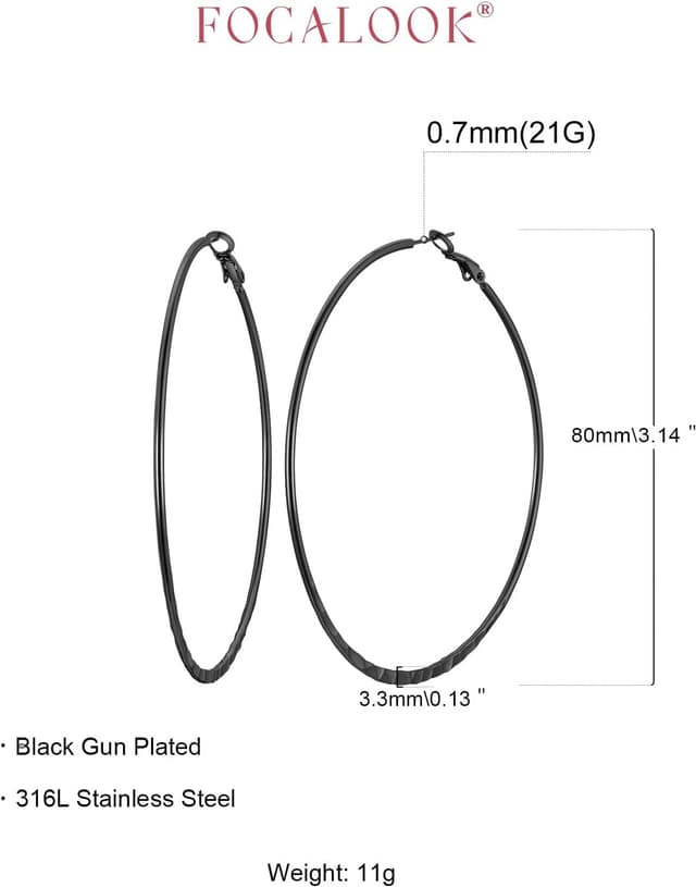 Detalle 2 de Edelstahl Creolen für Damen FOCALOOK 30 mm