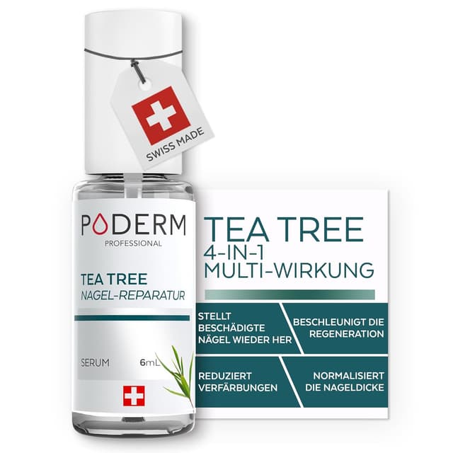 Detalle de PODERM Tea Tree Nagel-Repair-Serum 6 ml (4-in-1 Pflege) – Swiss Made