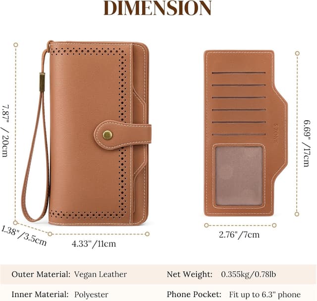 Detalle 2 de S-ZONE Cartera Grande piel vegana con RFID 20 cm