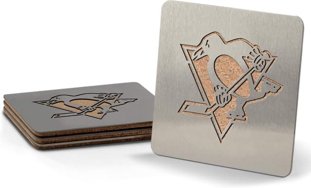 Detalle de YouTheFan NHL Boasters Stainless Steel Drink Coasters (Set of 4)
