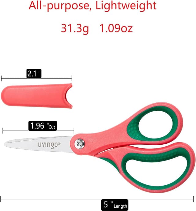 Thumbnail 1 de LIVINGO 5" Kids School Scissors 3 Pack