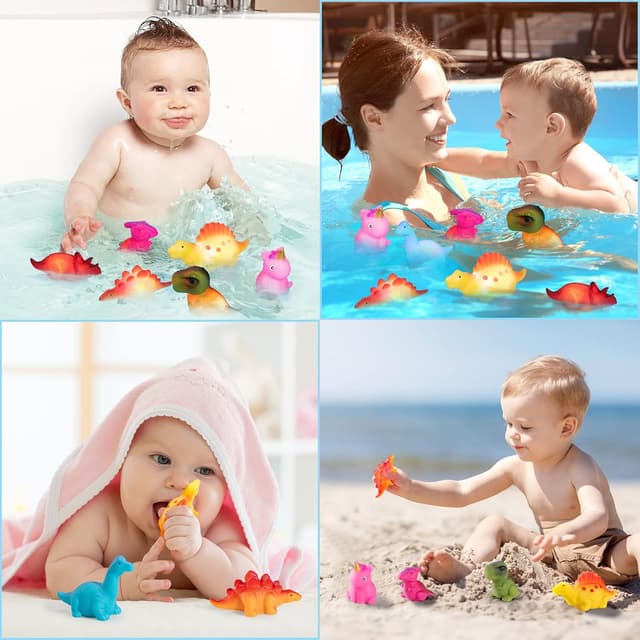 Detalle 1 de HOYIBO Baby Bath Toys 8-pack floating light-up set