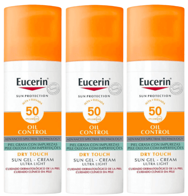 Imagen de Eucerin Gel-Crema Oil Control Dry Touch SPF50+ 🌞 3x50ml en OfertitasTOP