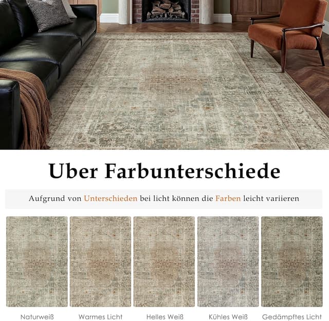 Detalle 2 de PureCozy Teppich 200x300 cm Vintage Braun đĄ