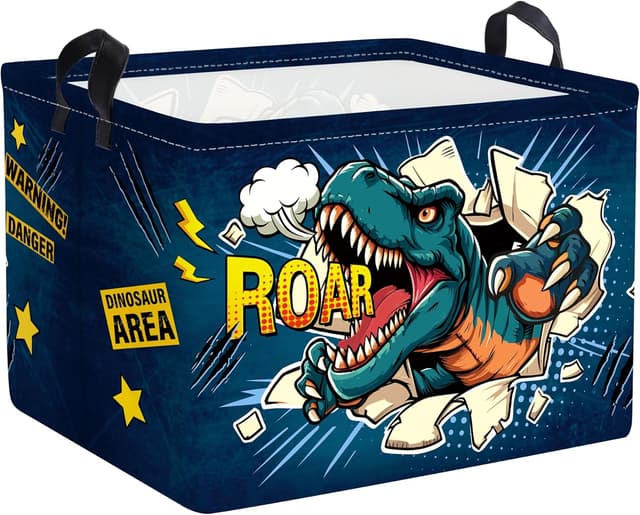 Detalle de Clastyle Dinosaur Baby Laundry Hamper Collapsible Clothes & Toy Storage Basket (40 x 30 x 30 cm)