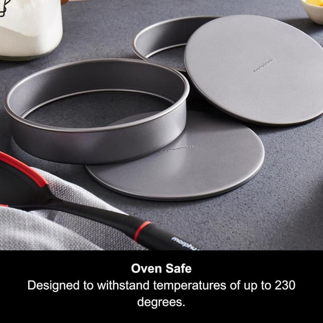 Detalle 1 de Morphy Richards 8" Loose Base Shallow Cake Tin Set (Non-Stick Carbon Steel) – 849007