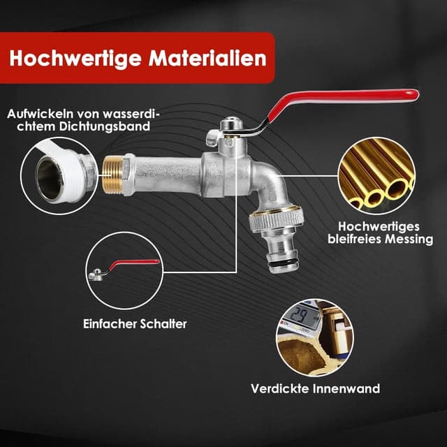 Thumbnail 2 de SPGOOD Garten Wasserhahn 1/2 Zoll Messing