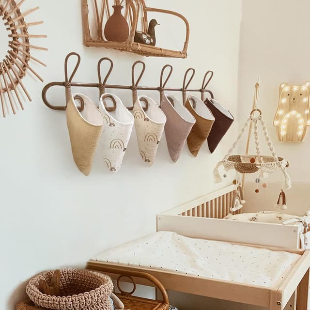 Detalle 1 de lulumoon Lätzchen Baby Dreieckstuch aus Musselin – 4er-Set mit Snap-Verschluss