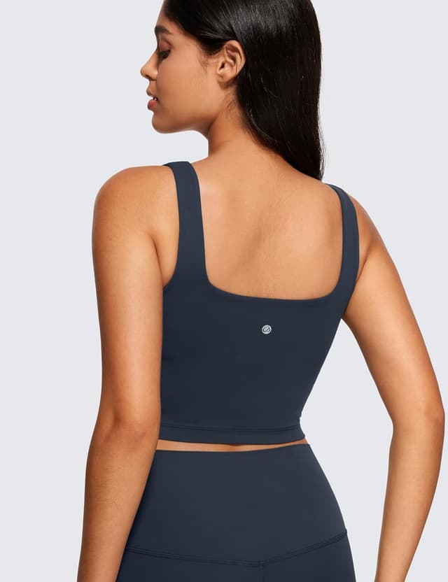 Detalle de CRZ YOGA Damen Butterluxe Sport-BH mit Polstern (ohne Bügel) als Crop Top für Yoga & Workout