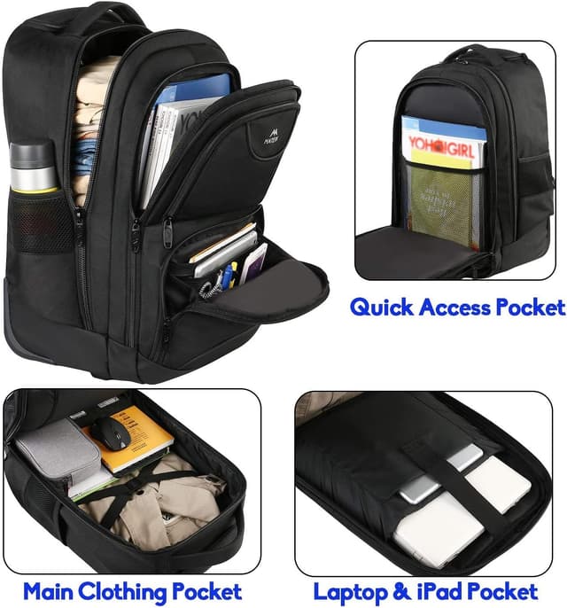 Detalle 2 de MATEIN Business Trolley Reiserucksack 17 Zoll