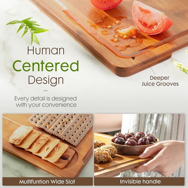 Detalle de Astercook Bamboo Cutting Boards 3-Piece 🍽