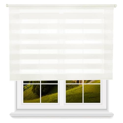 Imagen de Estor Enrollable Día/Noche Blanco Roto 100×175 cm 🪟 en OfertitasTOP