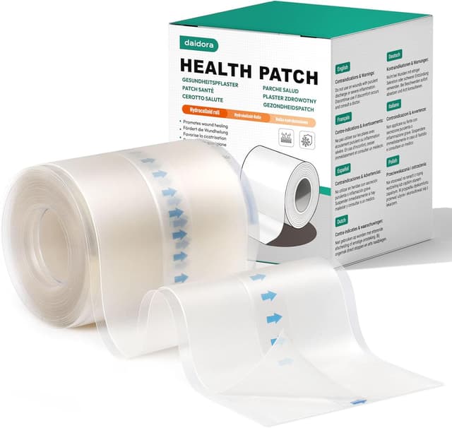 Detalle de daidora Hydrokolloid-Rolle Gesundheitspflaster 5×300 cm (Pickel Patch Rolle) mit Positionierstreifen