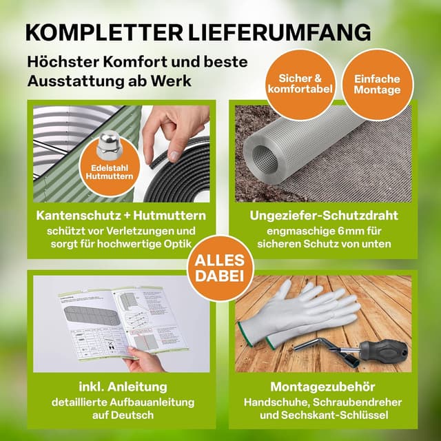 Detalle 2 de TTL GARDEN Nature XL Metall-Hochbeet 320 x 80 x 80 cm (salbei-grün) aus verzinktem & lackiertem Stahl