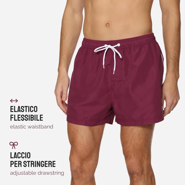 Detalle de Ladeheid Costume da bagno uomo extra corto con taschino e coulisse regolabile, fodera in rete