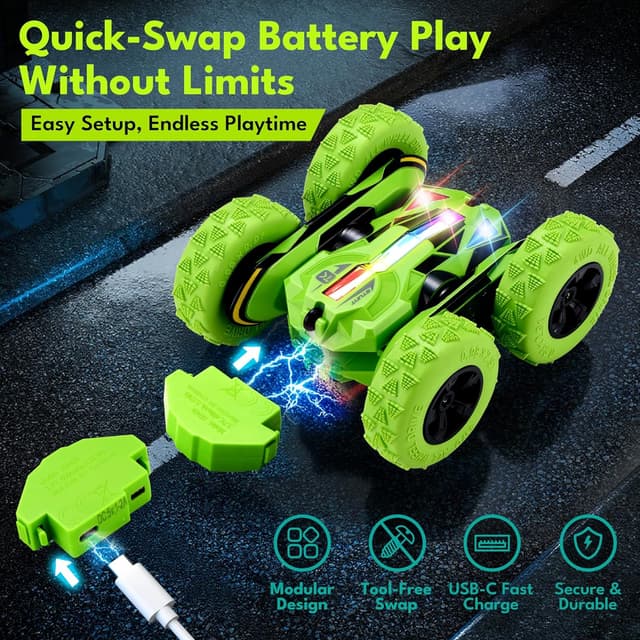 Detalle 2 de Threeking RC Car 4WD Stunt with USB-C Batteries
