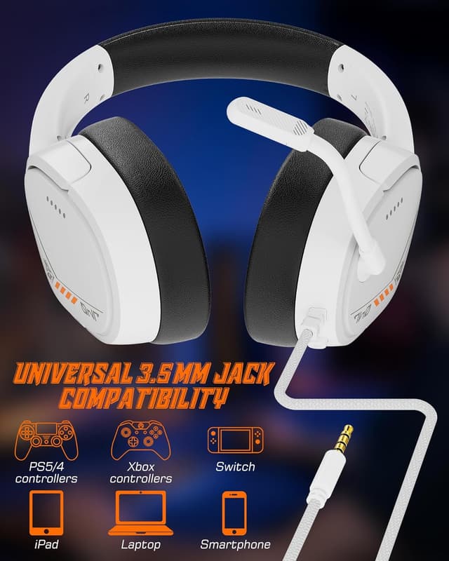 Detalle de NUBWO HG04L Gaming Headset (PS5/PS4, Xbox Series X|S/Xbox One, Switch) with 3.5mm Jack and unidirectional mic