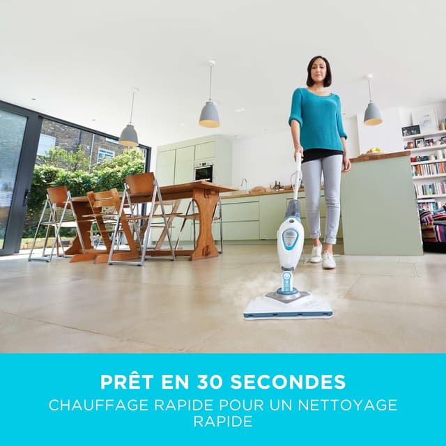 Detalle 2 de BLACK+DECKER Balai Vapeur 1600W FSM1616-QS (2 tampons) — ménage à la vapeur sans produits chimiques