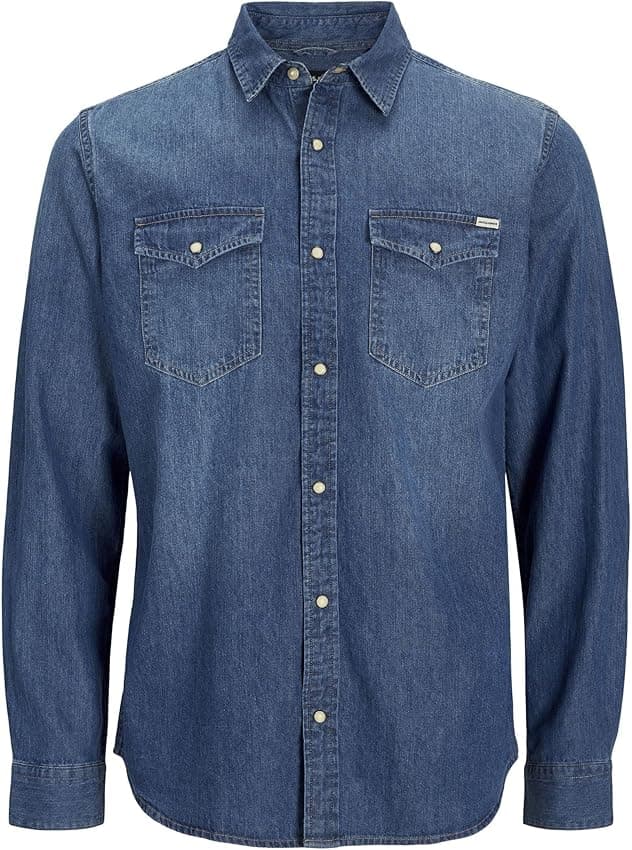 Detalle de Jack & Jones Jjesheridan Camisa Vaquera Slim Azul