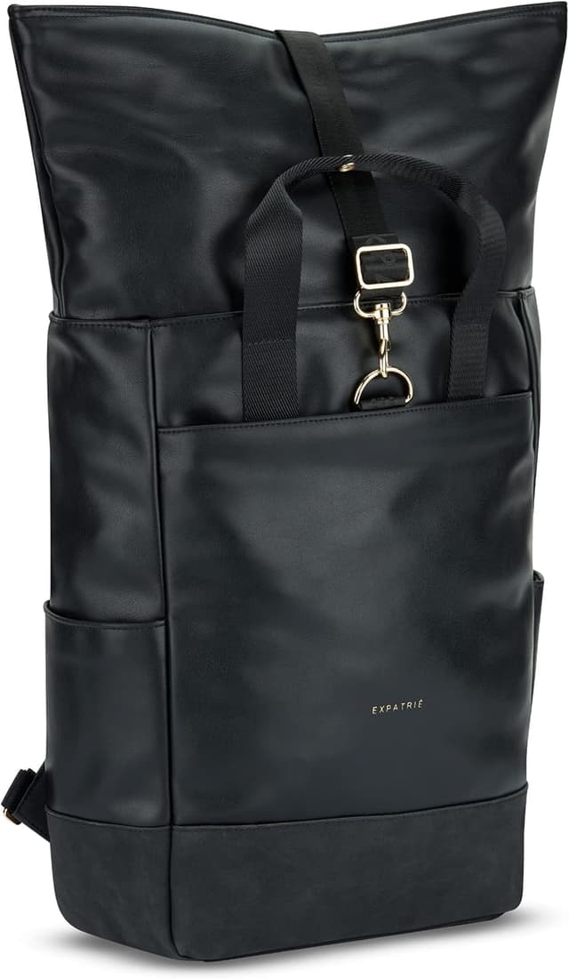 Detalle 2 de Expatrié Adele zaino rolltop donna nero con vano PC fino a 16" impermeabile