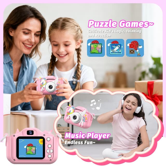 Detalle 2 de Masterbee Kids Digital Camera Toys (Ages 3–12) — 1080P HD Dual-Lens Photo & Video Camera with 2-Inch LCD