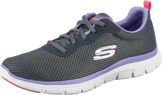 Imagen de Skechers Flex Appeal 4.0 Mujer Zapatillas Charcoal Lavendar en OfertitasTOP