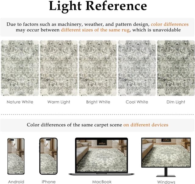 Detalle 2 de Vintage area rug 160x230cm for indoor use