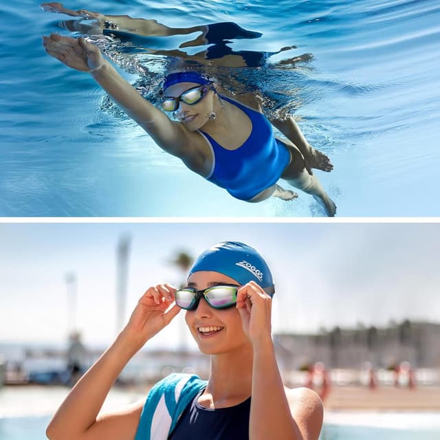 Thumbnail 6 de Yomisee Swimming Goggles 2 Pack with Anti-Fog, Nose Clip & Earplugs (Adult & 10+)