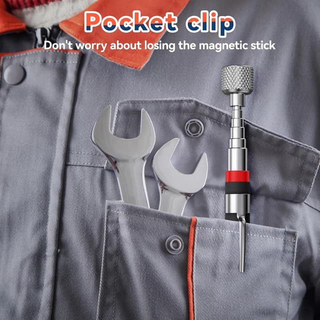 Detalle 2 de Preciva Aimant télescopique avec upgrade magnétique 15LB, 18 à 77 cm — bâton extensible