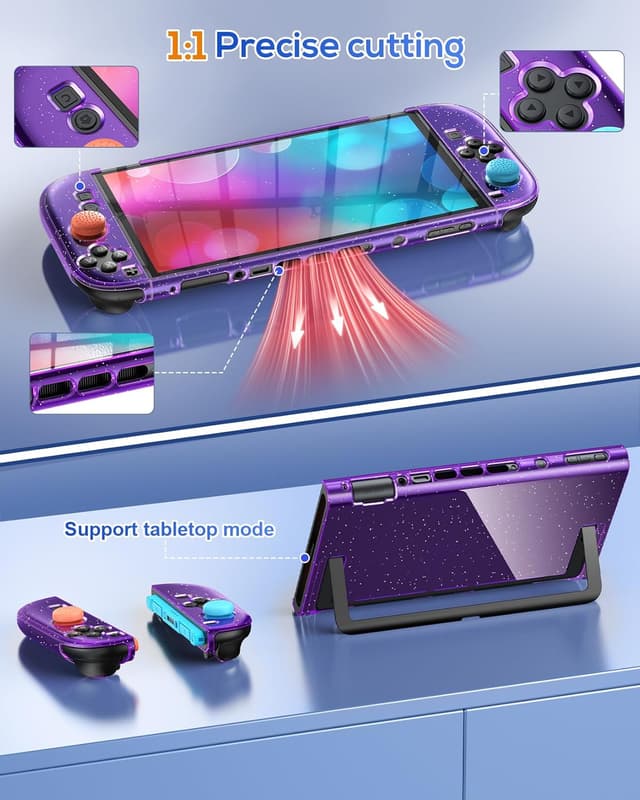 Detalle 2 de FYOUNG Switch 2 Cover-Set mit 9H Folien